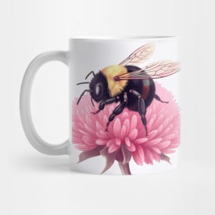 Bumblebee on Pink Flower Mug